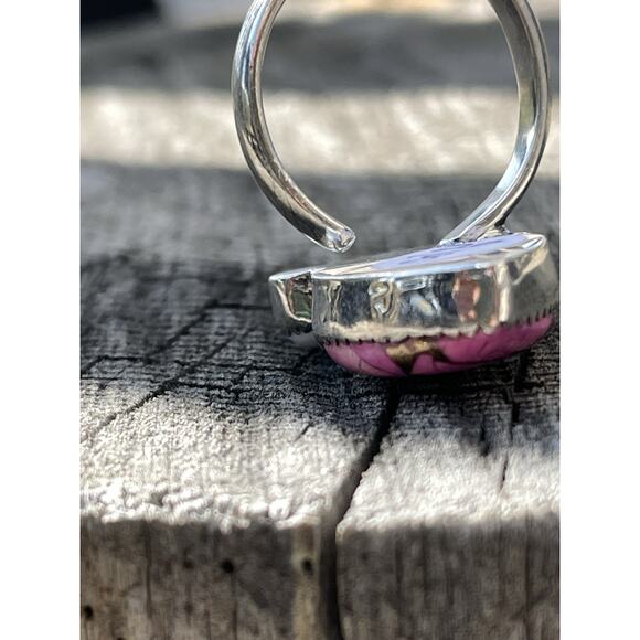 STERLING SILVER NATIVE SW COTTON CANDY TURQUOISE CLUSTER RING .925 Adjusts 7-9 - Picture 10 of 12